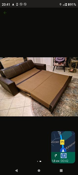 Продам шкіряний розкладний диван з Німеччини.