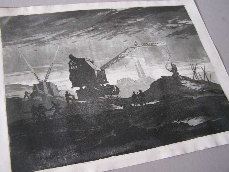 "ŚLĄSK" - akwaforta /akwatinta Edward Kuczyński , sygn.
