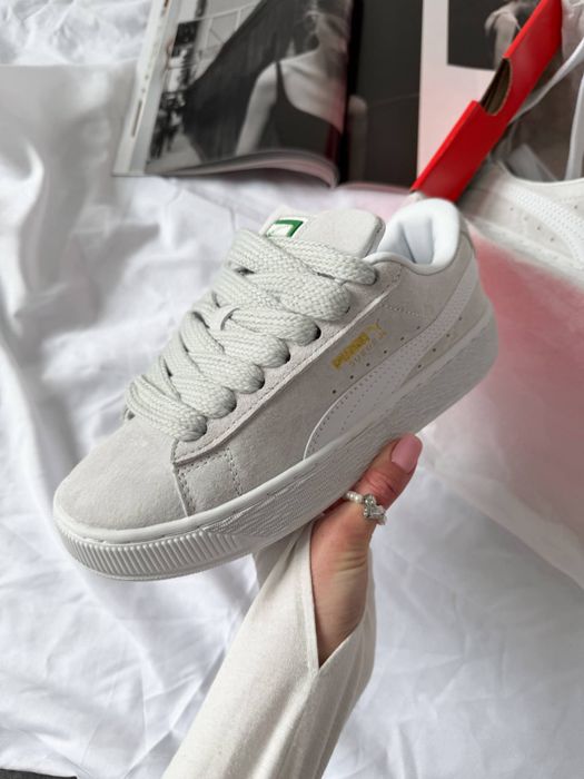 Жіночі кросівки Puma Suede XL Grey White пума суеде сірі білі