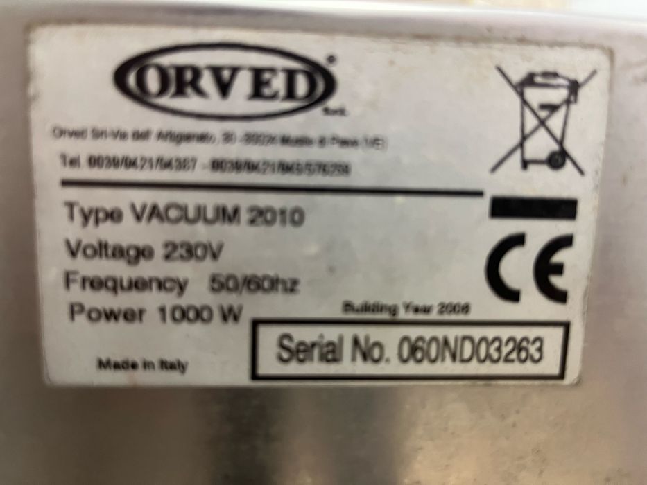 Máquina de Embalamento a Vácuo ORVED VACUUM 2010 – Profissional