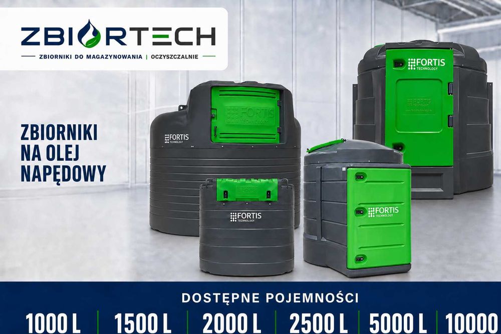 Zbiornik na olej napędowy Eco Tank  2500 l Fortis na paliwo 1000 1500 2000 5000 10000