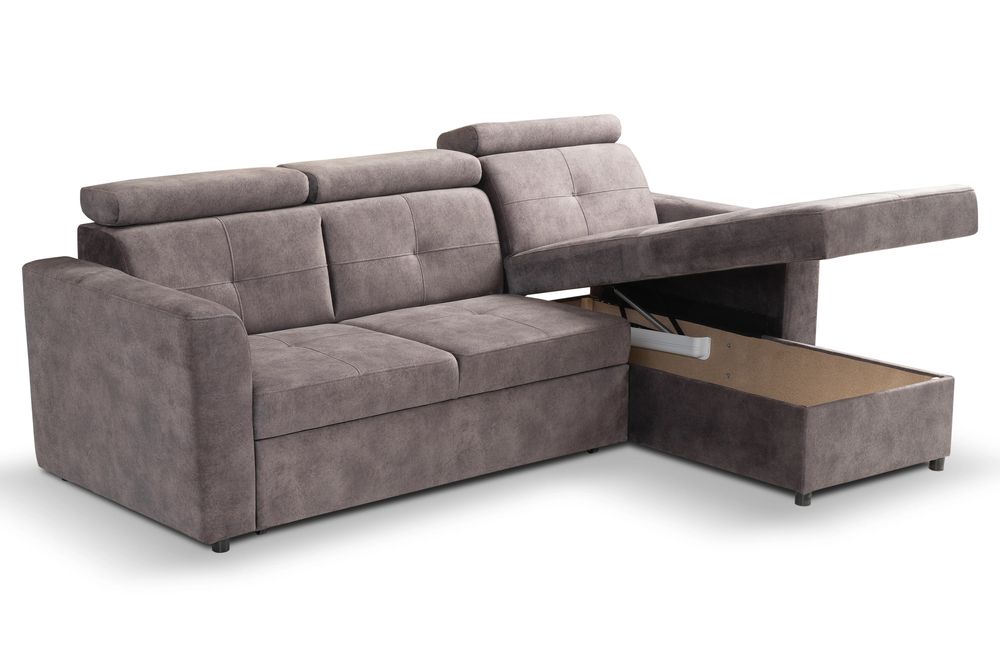 Narożnik POCKET 230x165 - funkcja spania, pojemnik, ruchome zagłówki