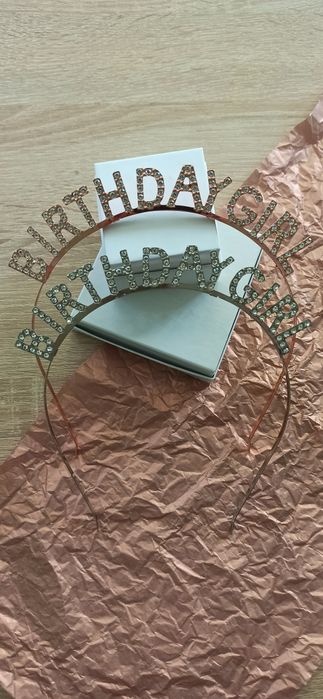 Обруч "Birthday Girl" рожеве золото/срібло