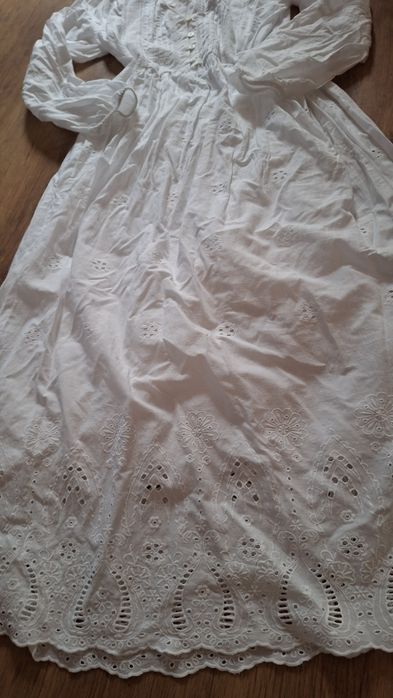 Sukienka Zara biała boho 100 % bawełna haft 36/38