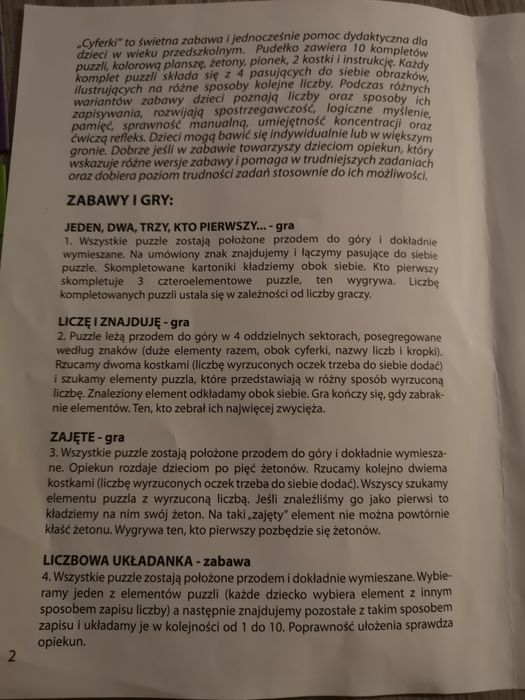 Cyferki układanka edukacyjna