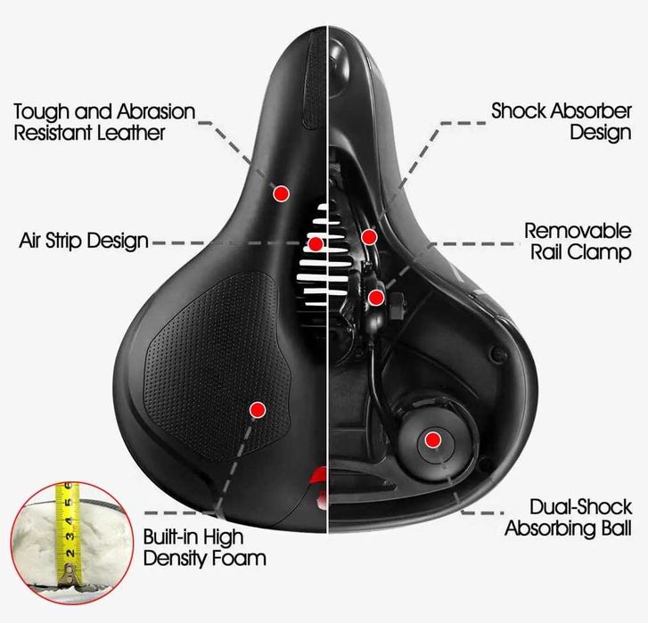 Седло сидение сидушка сідло спортивное туристическое широкое пружинное