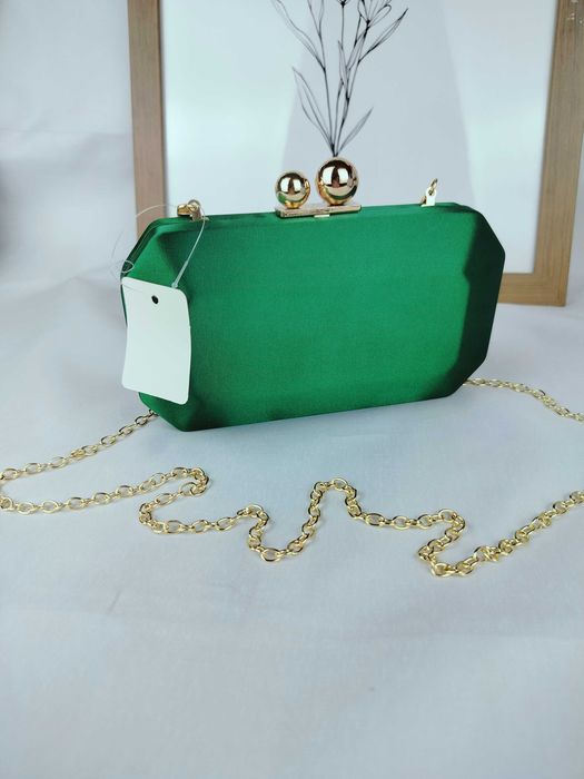 Nowa zielona kopertówka torebka do ręki i na ramię