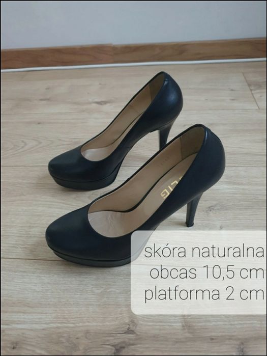 Czarne szpilki na platformie Kulig skóra naturalna r. 38 stan idealny