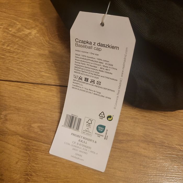 Real Madryt Nowa czapka z daszkiem one size