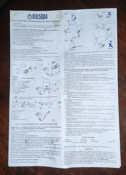 Sistema de aerossolterapia por ultra-som BD5004