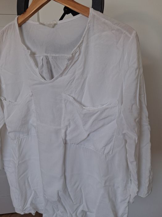 Made in Italy moda wloska biała bluzka damska M