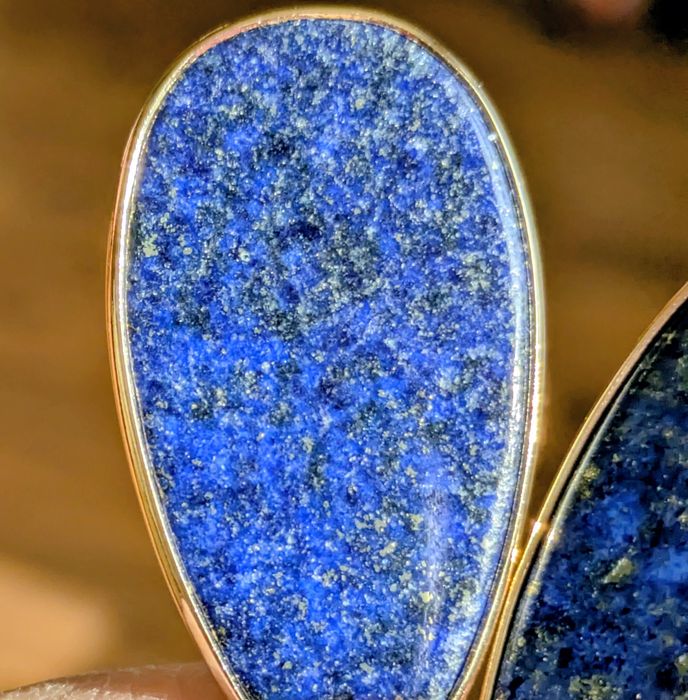 Kamienne łzy - kolczyki z LapisLazuli