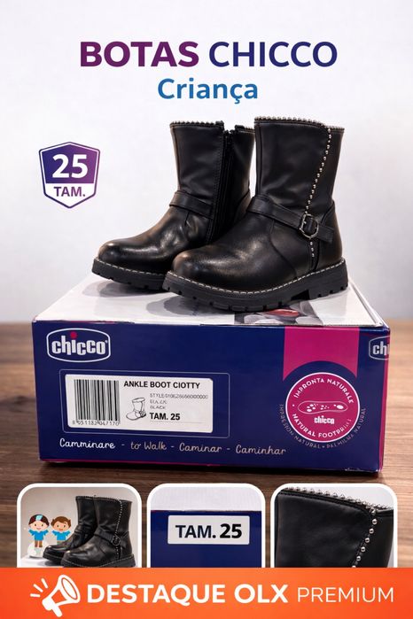 Botas Chicco criança nº 25 – pretas | Muito bom estado