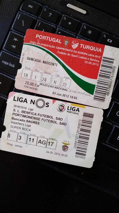 Bilhetes de Futebol para colecionadores (seleção, liga)