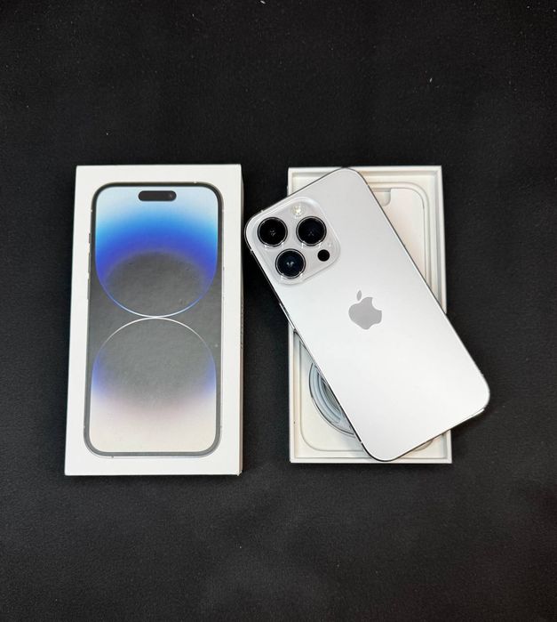 iPhone 14 Pro na 256GB, 93% Bateria, Silver w idealnym stanie