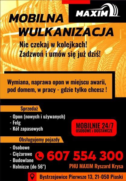 Mobilna Wulkanizacja Serwis opon z dojazdem do klienta OPONY