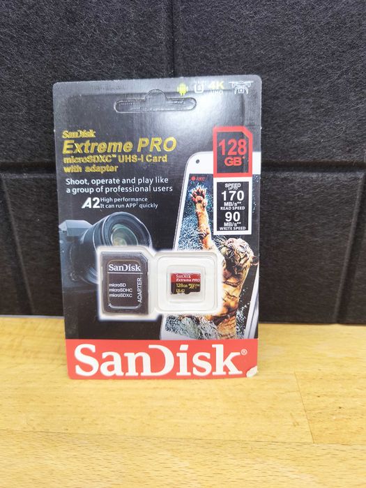 Karta Pamięci SANDISK Extreme PRO 128GB 170/90 MB/s microSDXC z adapterem