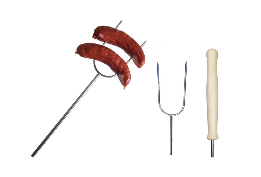 Kije na ognisko do kiełbasek widełki kijki ogniskowe nierdzewne typ WP