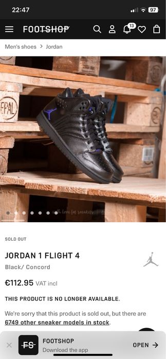 Tenis Jordan 1 Flight 4 N40.5 (25,5 cm)