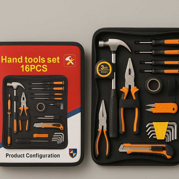 Kit de Ferramentas Manuais 16PCS – Multiuso com Estojo Organizador