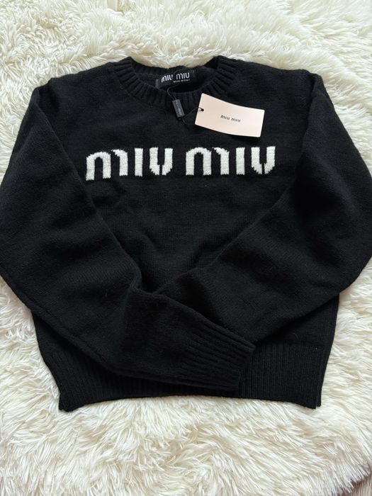 Светр жіночий міу міу, свитер женский черный миу миу