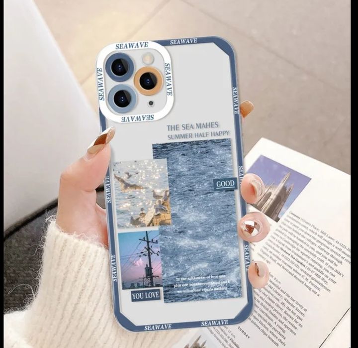 Чехол на Xiaomi redmi note 9 pro прозрачный, голубой