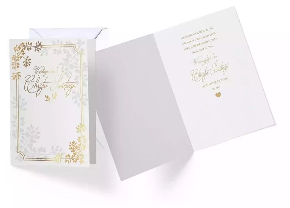 Karnet V-020 Chrzest. Kukartka. Nowy Produkt