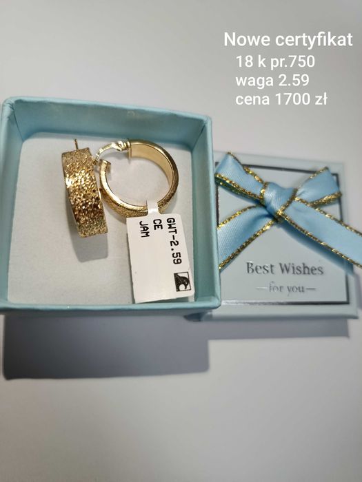 Złote kolczyki 18 k