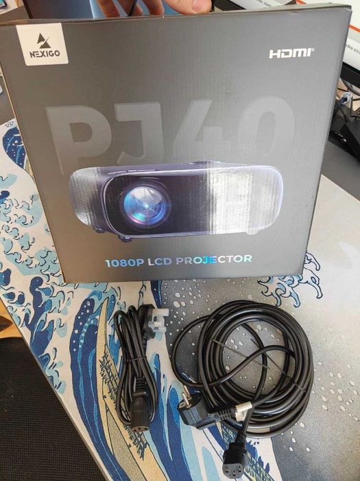 Projektor NexiGo PJ40 — Native 1080P, WiFi, Bluetooth — oryginalne opakowanie, komplet + kabel EU