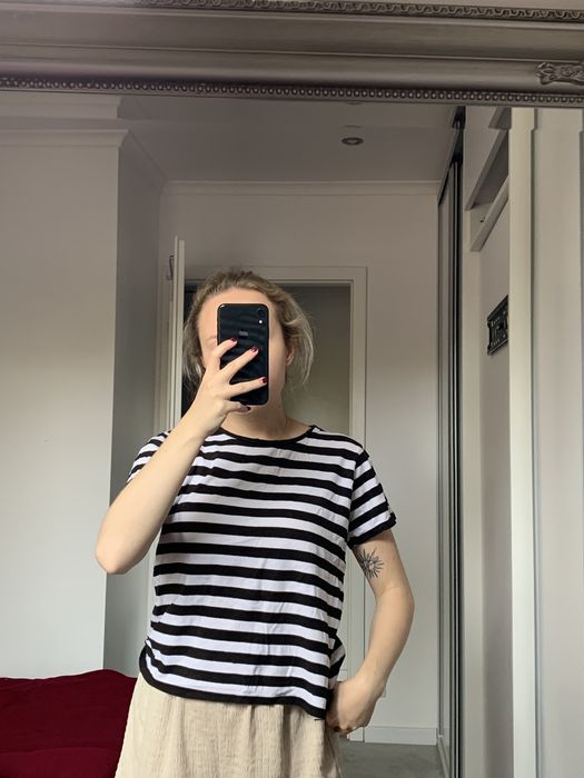 Koszulka t-shirt w paski krótki rękaw S