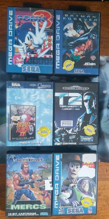 Mega drive vários jogos.
