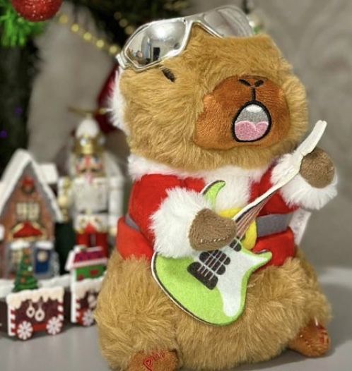 Музыкальная новогодняя капибара танцующая от батареек