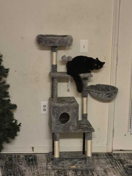 Drapak dla kota wysoki 125cm Nowy Domek Hamak Legowisko Szary