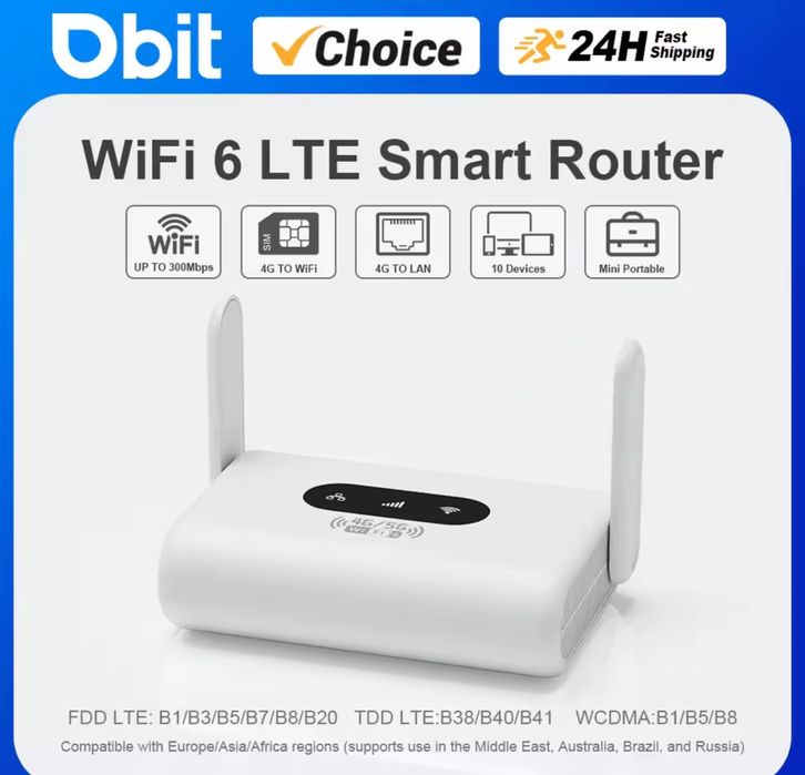 Роутер 4G на сім карті маршрутизатор 300мб Wifi6