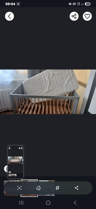 Łóżeczko   z materacem . ‼️