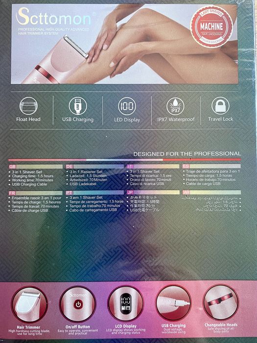 Depilator trymer do bikini Zestaw do golenia włosów na ciele dla 3w1