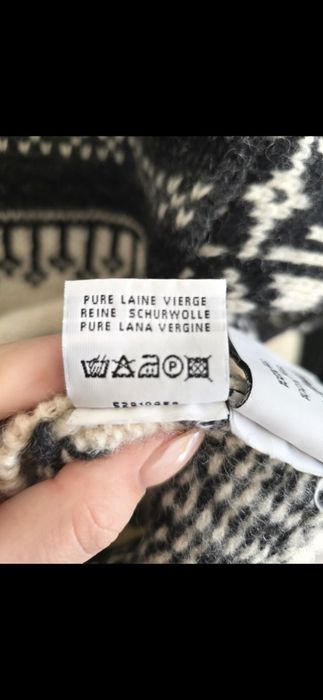 Sweter wełniany norweski M gruby i ciepły