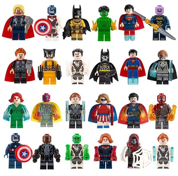 Klocki figurki Avengers Marvel Dc  24 sztuki kompatybilne z Lego Avengers Marvel Dc superbohaterowie