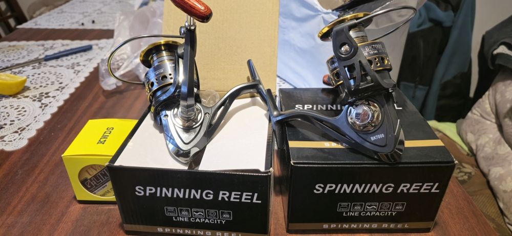 2x Kołowrotek wedkarski na ryby spinning, spławik, feder.