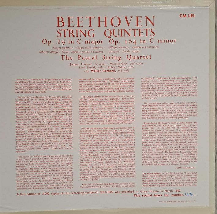 Ludwig van Beethoven Kwintety smyczkowe op. 29 C-dur oraz op. 104 c-moll.