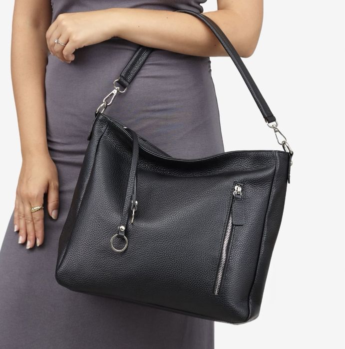 Сумка шкіряна бордова сіра чорна Бордовая сумка кожаная Италия