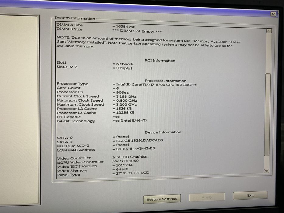 Моноблок Dell 7760 i7-8700/16DDR4/512SSD/ Nvidia 1050 4Gb