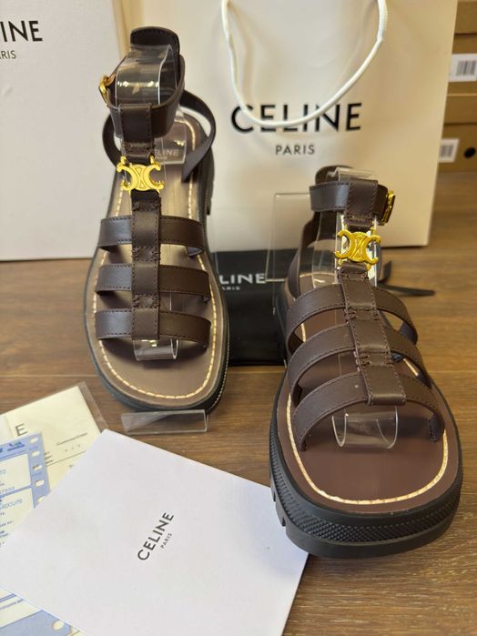 Босоножки/Босоніжки Gladiator Celine Clea Triomphe Coffee /Chocolate/Сандалі Селіне/Гладіатори Celine