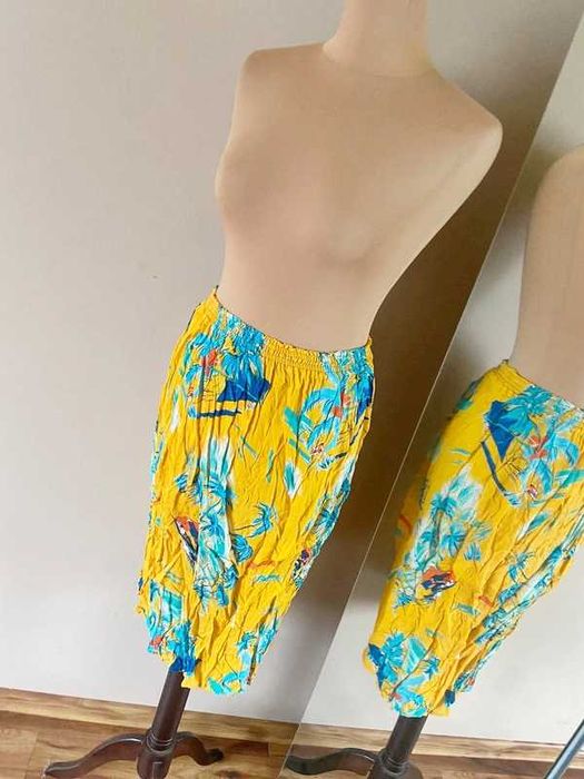 Xxl 44 42 midi na gumce spodnica neon wzory xxl +size