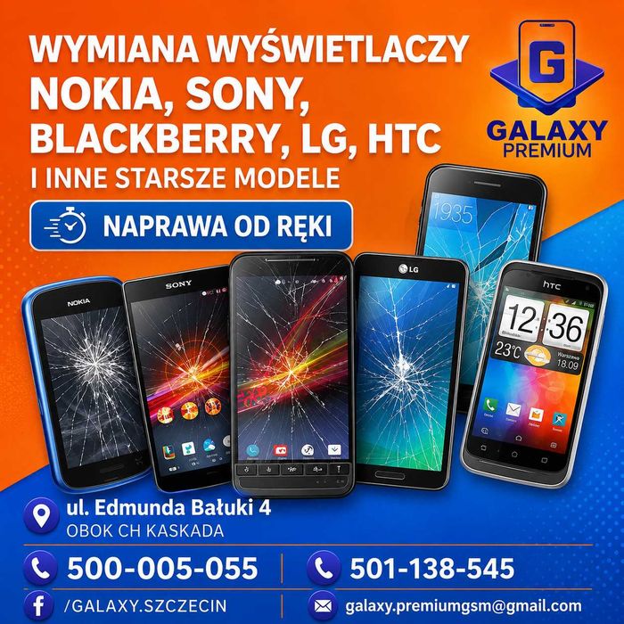 Wymiana ekranów Nokia Blackberry LG HTC SONY i Inne starsze modele