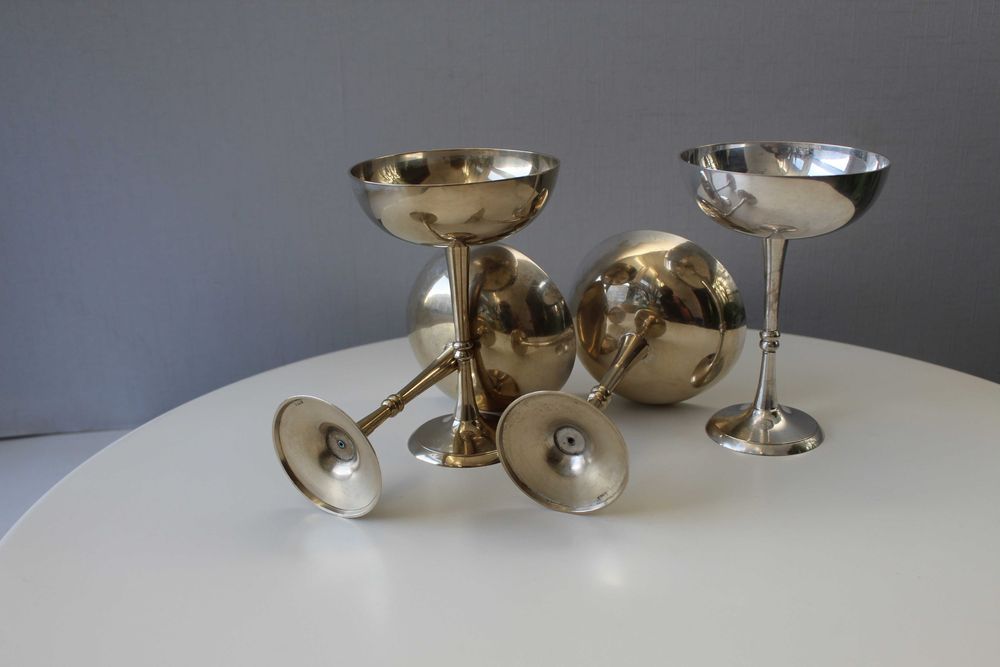 Бокал, креманка, бронза, Англия, клеймо, 4шт