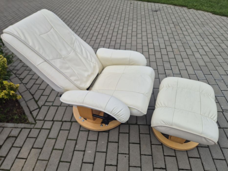 Fotel leniuch rozkladany skórzany TRANSPORT
