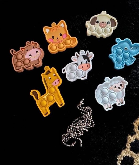 Zwierzątka pop it brelok 7sztuk  logopedia