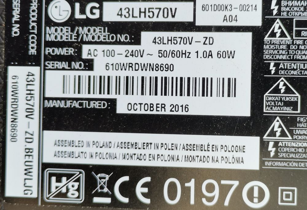 Mainboard LG 43LH570V