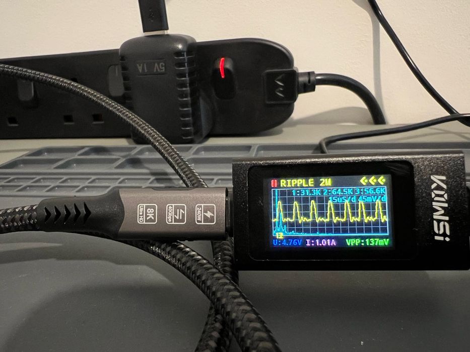 Testador USB-C PD 4V–30V 12A | Medição, Trigger PD, Ripple